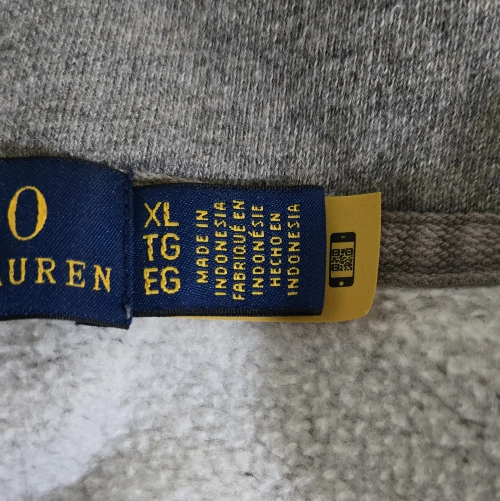 Polo Ralph Lauren Heather Gray Zip Up Sweatshirt Hoodie Size XL - Picture 10 of 11